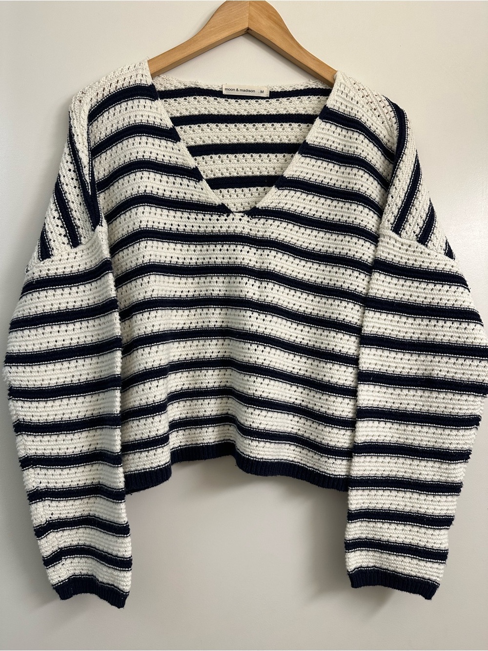 Madison & Moon Long Sleeve Cropped Knitted Sweater